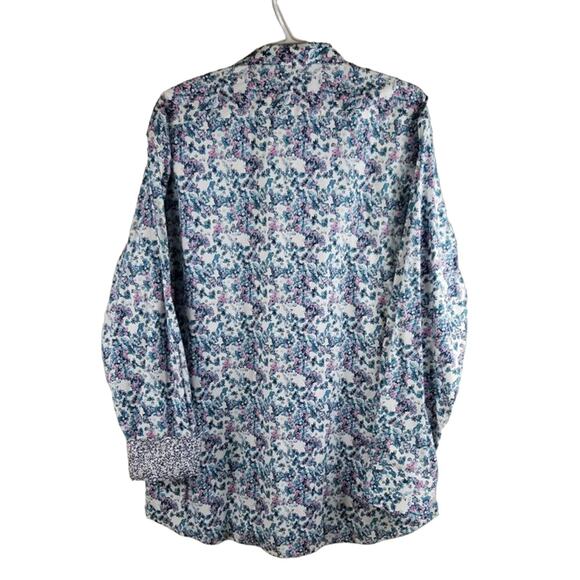 Duchamp London Slim Fit Flip Cuff Floral Men's Dress Shirt Sz XXL 18/46 NWT - Picture 3 of 6